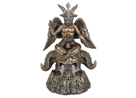 Gold Baphomet LED Backflow Incense Burner STOCK DUE 10/3/22