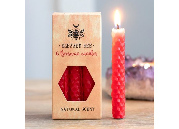 Pack of 6 Red Beeswax Spell Candles