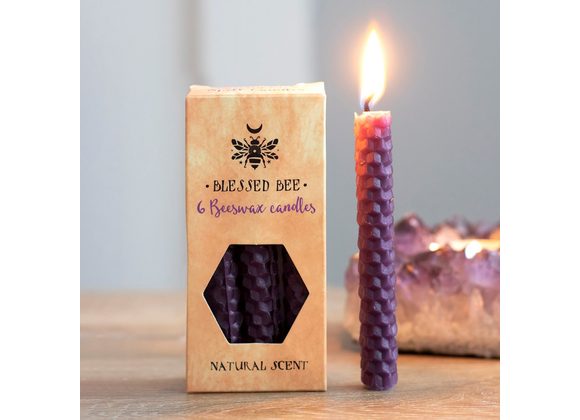 Pack of 6 Purple Beeswax Spell Candles