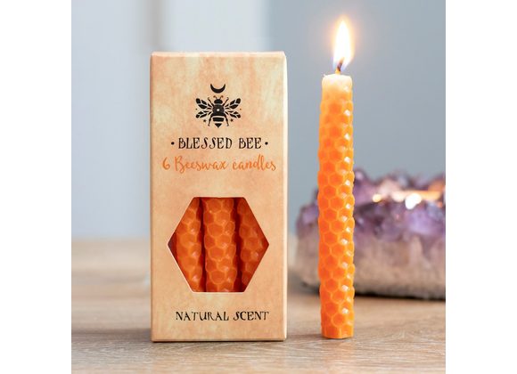 Pack of 6 Orange Beeswax Spell Candles