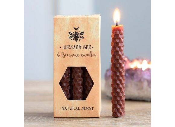 Pack of 6 Brown Beeswax Spell Candles