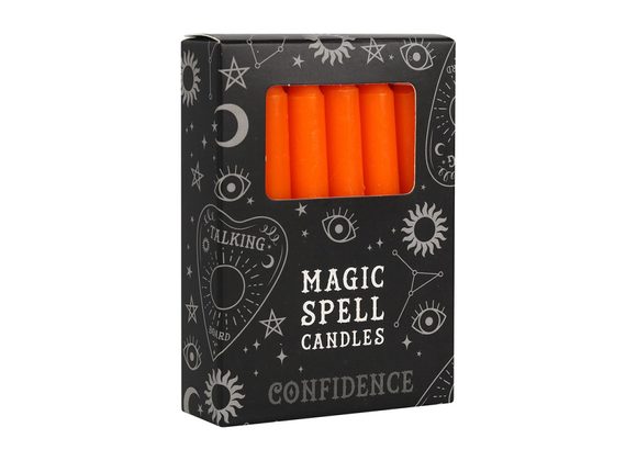 Pack of 12 Orange 'Confidence' Spell Candles