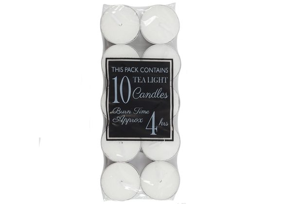 Pack of 10 4 Hour Burn Tealights STOCK DUE SOON