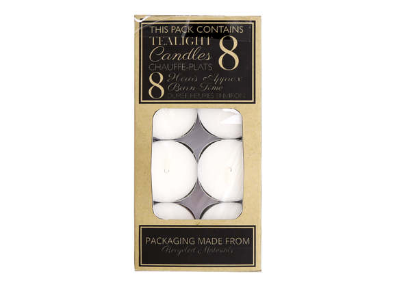 Pack of 8 8 Hour Burn Tealights STOCK DUE SOON