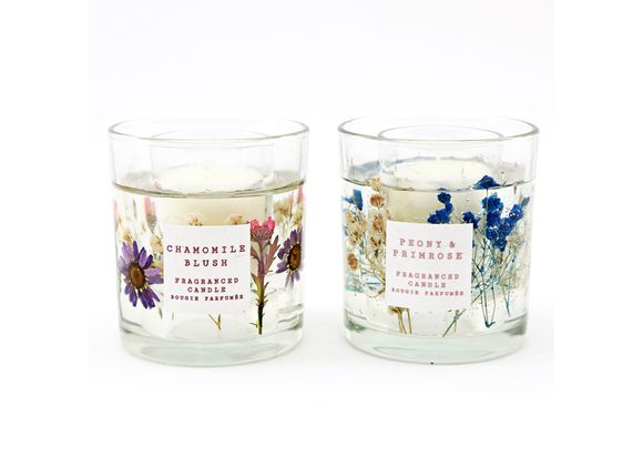 Les Fleurs Pressed Flower Gel Wax Candle STOCK DUE SOON