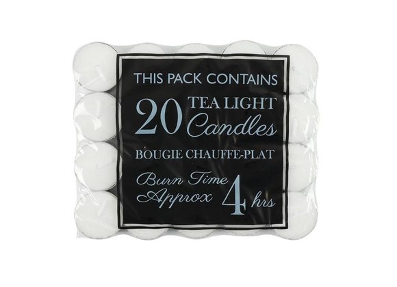 Pack of 20 4 Hour Burn Tealights STOCK DUE 14/2/22