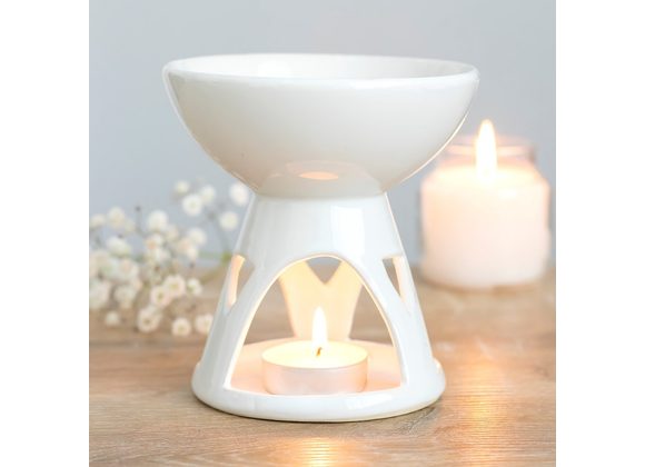 White Deep Bowl Oil Burner