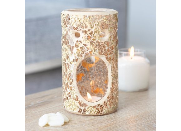 Gold Pillar Crackle Glass Oil Burner