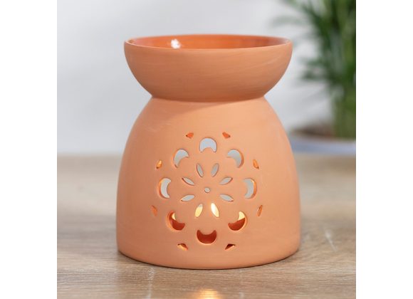 Floral Cut Out Terracotta Effect Oil Burner