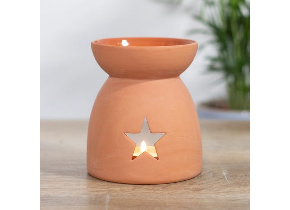 Star Cut Out Terracotta Effect Oil Burner