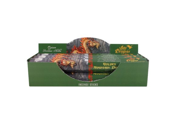 Pack of 6 Golden Mountain Dragon Incense Sticks by Anne Stokes