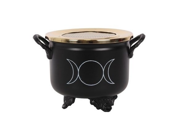 Triple Moon Cauldron Resin Incense Burner