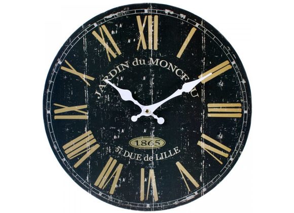 Vintage Black French Wall Clock