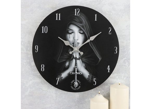 Gothic Prayer Wall Clock by Anne Stokes