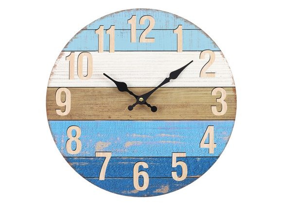 Nautical Blue Weathered Wall Clock