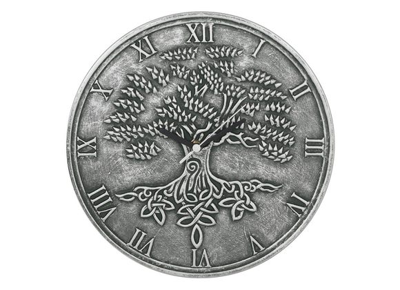 Silver Effect Tree of Life Clock by Lisa Parker