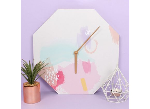 Live Colourfully Octagon Shaped Wall Clock