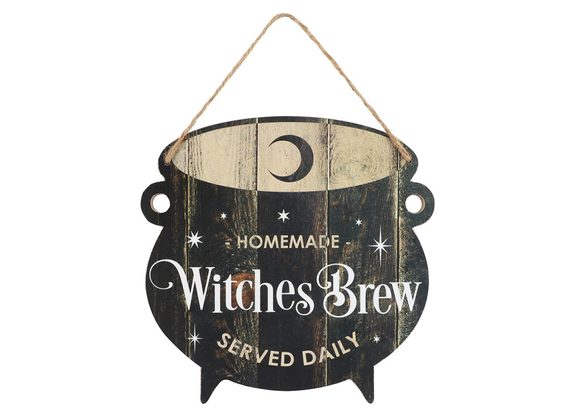 Witches Brew Cauldron MDF Hanging Sign 