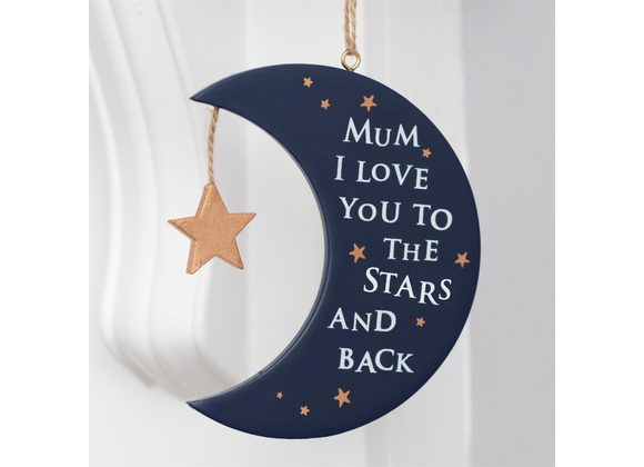 I Love You To The Moon and Back Hanging Sign