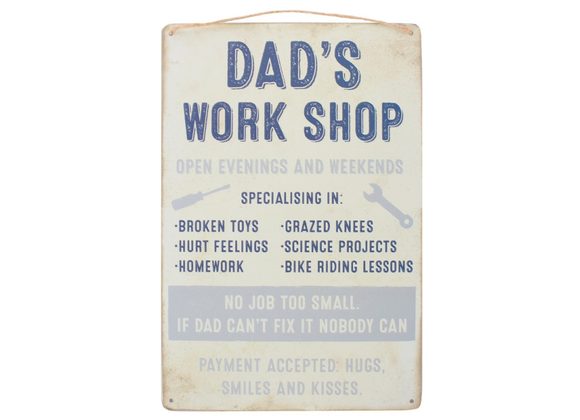 Dad's Work Shop Hanging Sign