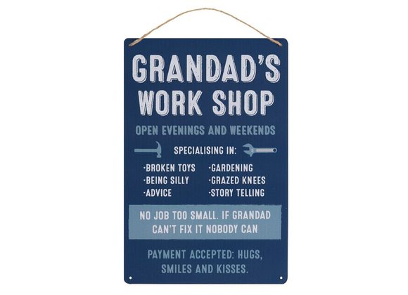 Grandad's Work Shop Metal Sign