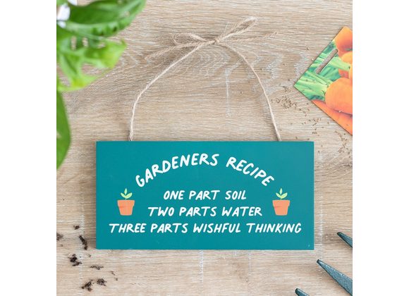 Gardeners Recipe Hanging Sign