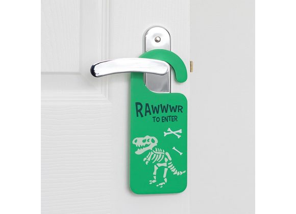 Green Glow in the Dark Dinosaur Door Hanger