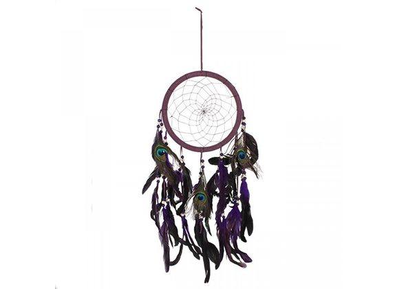 Purple Peacock Feather Dreamcatcher