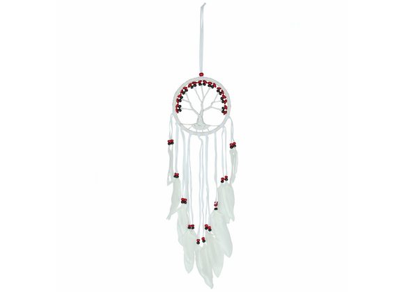 White Tree of Life Dreamcatcher with Beads