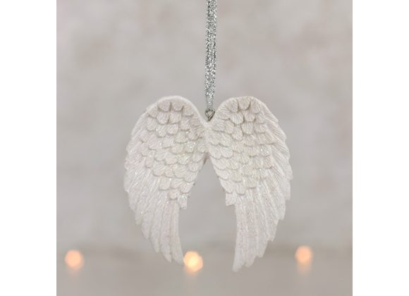 Double Glitter Angel Wing Hanging Decoration