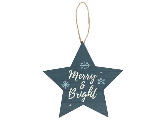 Merry & Bright Hanging Star Decoration