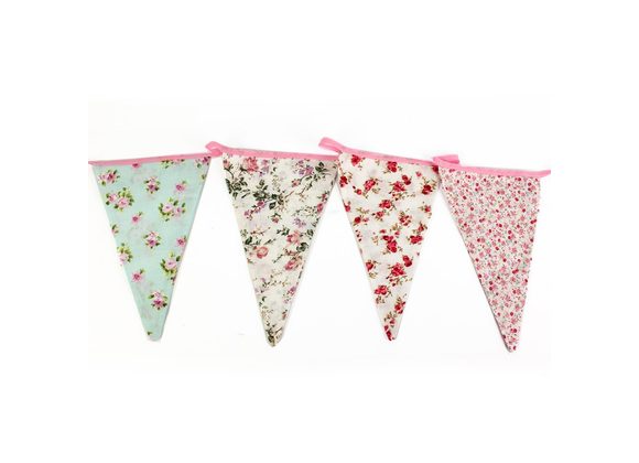 Vintage Floral Fabric Bunting