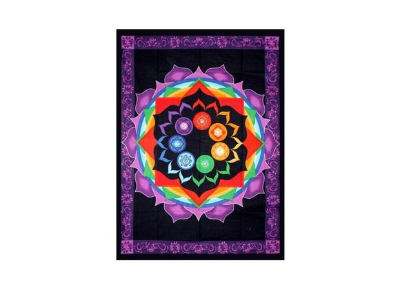 Rainbow Chakra Cotton Tapestry 