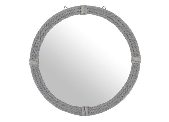 Round Grey Rope Mirror