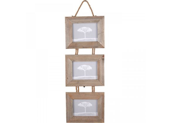 Triple Wood Photo Frame