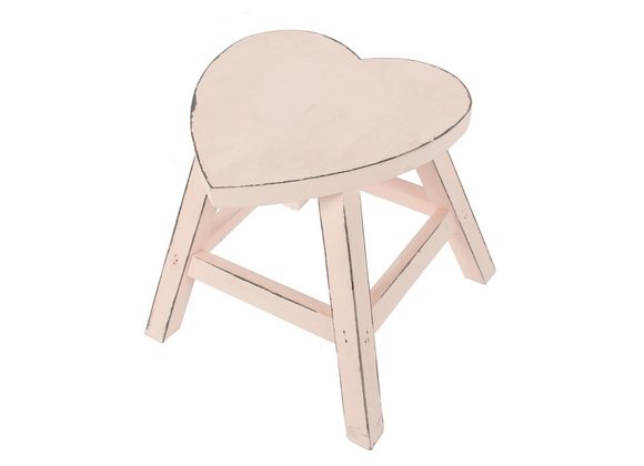 Pink Shabby Heart Stool