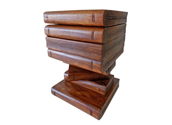 Wooden Carved Book Trunk Stool RRP £149.99 STOCK DUE 30/10/21