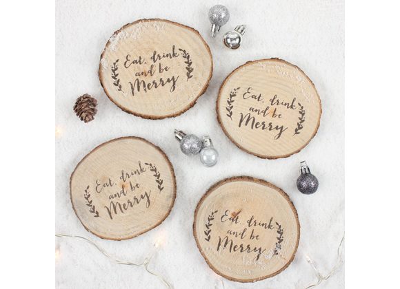 Set of 4 Printed Log Coasters STOCK DUE SOON