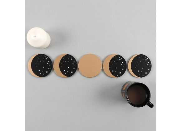 Moon Phases 5-Piece Coaster Set