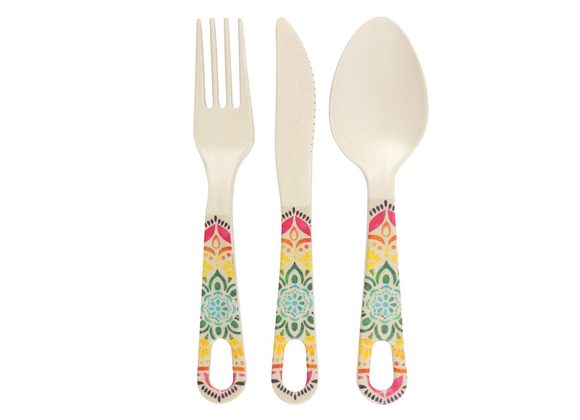 Peace Out Mandala Bamboo Cutlery Set