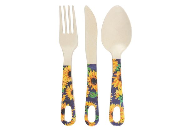 You Are My Sunshine Sunflower Bamboo Cutlery Set