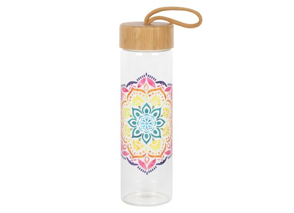 Mandala Reusable Glass Water Bottle RRP £19.99