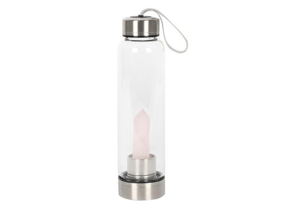 Rose Quartz Purifying Glass Water Bottle RRP £24.99 STOCK DUE SOON