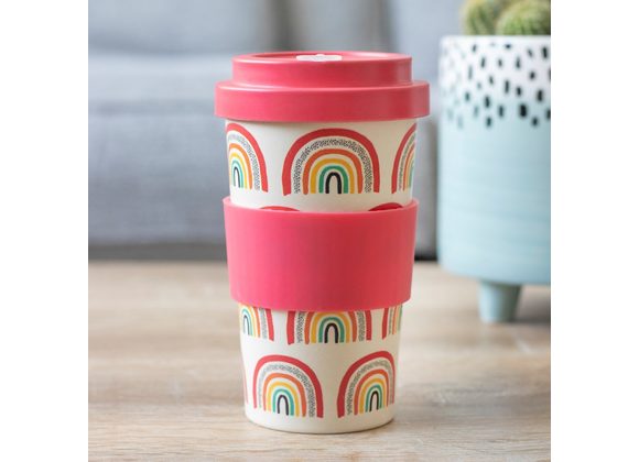 Rainbow Print Bamboo Eco Travel Mug