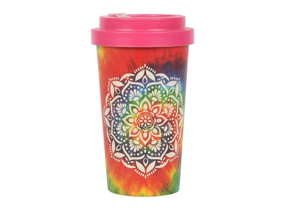 Tie Dye Mandala Bamboo Eco Travel Mug