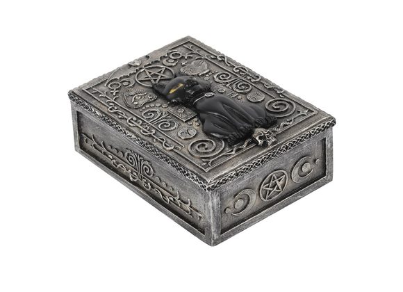 Gothic Black Cat Resin Storage Box RRP £19.99 STOCK DUE SOON