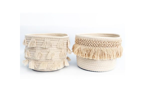 Woven Tassel Storage Basket STOCK DUE 18/11/21