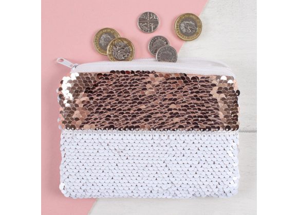 Rose Gold Reversible Sequin Purse