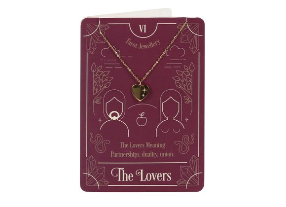 The Lovers Tarot Necklace on Greeting Card