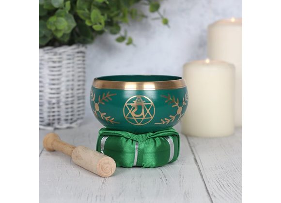 Green Heart Chakra Brass Singing Bowl RRP £39.99 STOCK DUE SOON